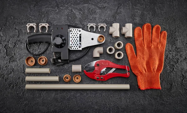 Conjunto de herramientas para la ingeniería sanitaria — Foto de Stock