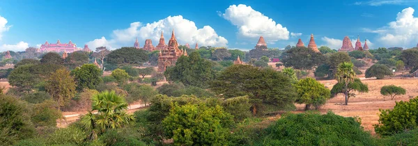 Amanecer Escénico Impresionante Zona Arqueológica Bagan Myanmar Bagan Una Ciudad — Foto de Stock