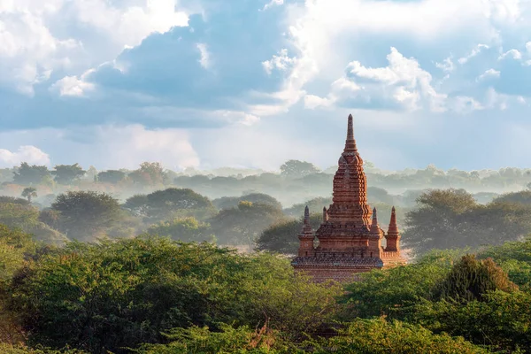 Nascer Sol Cênico Deslumbrante Zona Arqueológica Sobre Bagan Mianmar Bagan — Fotografia de Stock