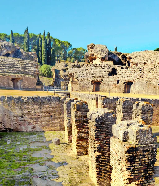 Ruinas Romanas Itálica Andalucía Día Soleado Sur España —  Fotos de Stock