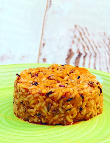 Arroz Rodeado Fondo Rústico — Foto de Stock