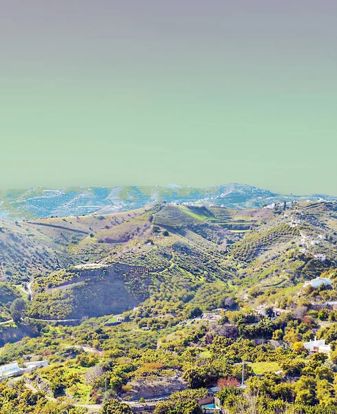 Bergen Van Frigiliana Andalusië Een Zonnige Dag — Stockfoto