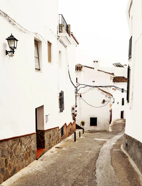 Rua Paredes Brancas Uma Aldeia Andaluzia Chamada Frigiliana — Fotografia de Stock
