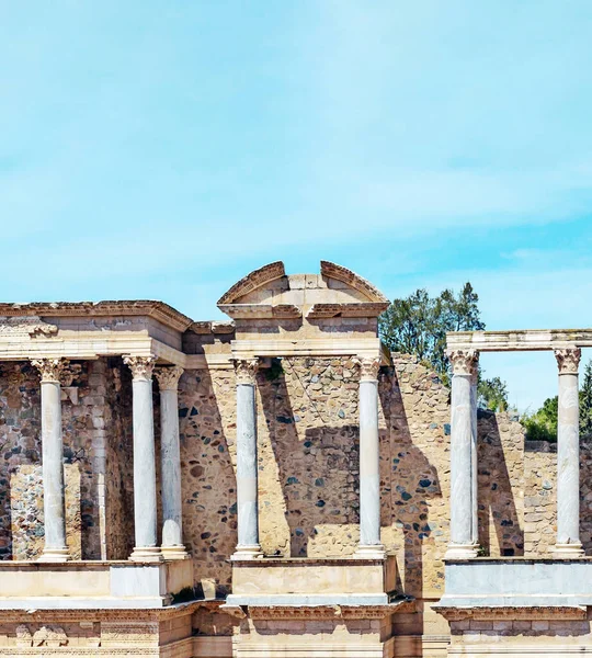 Romerska Ruiner Den Spanska Staden Merida Solig Dag — Stockfoto