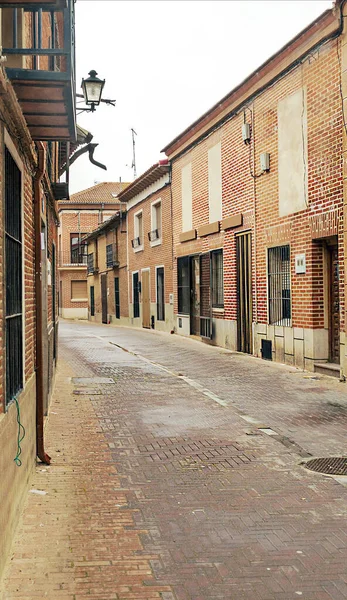 Straße Alaejos Valladolid Einem Regnerischen Tag — Stockfoto