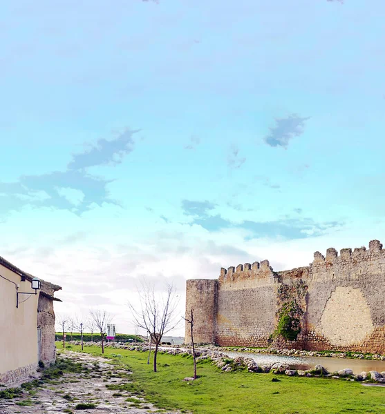 Castelo Nos Campos Valladolid Norte Espanha Dia Nublado — Fotografia de Stock