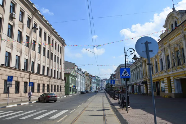 Pusta Ulica Miasta Ciągu Dnia — Zdjęcie stockowe