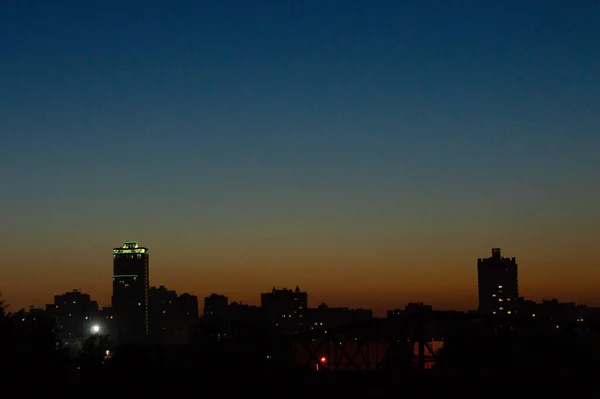 Cae Noche Ciudad — Foto de Stock