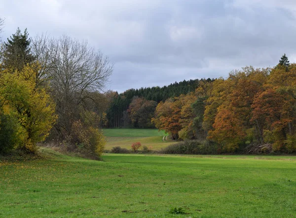 Herbstlandschaft auf der Schwäbischen Alb im Tal der Einsamkeit — Stockfoto