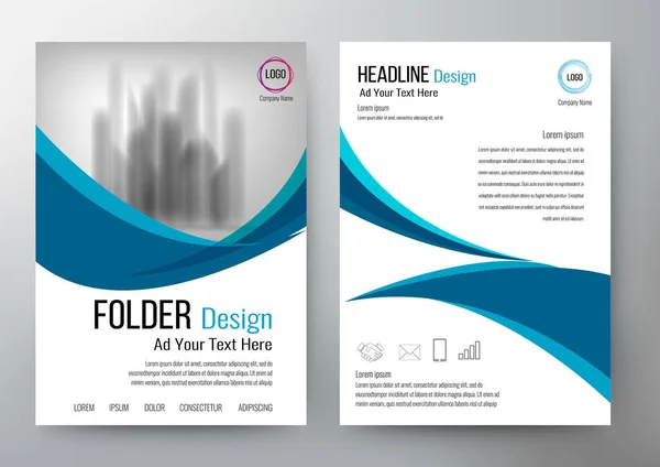Folder design flyer template vector — Stock Vector
