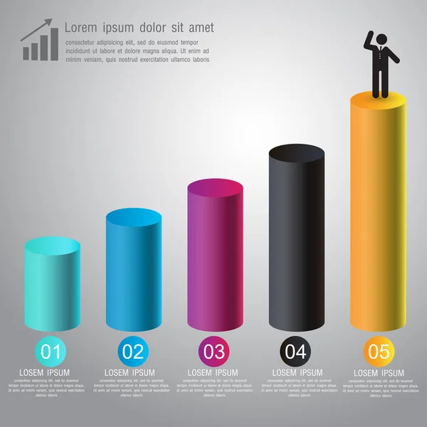 Graphisme vectoriel numérique 3D abstrait infographie pour la conception d'entreprise — Image vectorielle