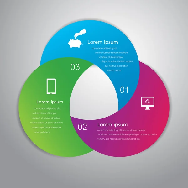 Ontwerp met vector cirkel infographic business sjabloon. Kan worden gebruikt — Stockvector