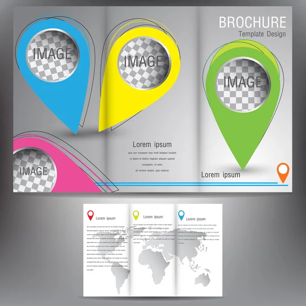 Vektor Broschüre Business Template Design eps 10 Dreifach-Flyer — Stockvektor