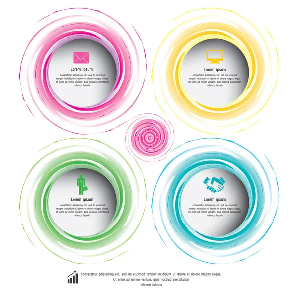 Cirkel kleurrijke vectorillustratie. kan worden gebruikt voor de werkstroom la — Stockvector