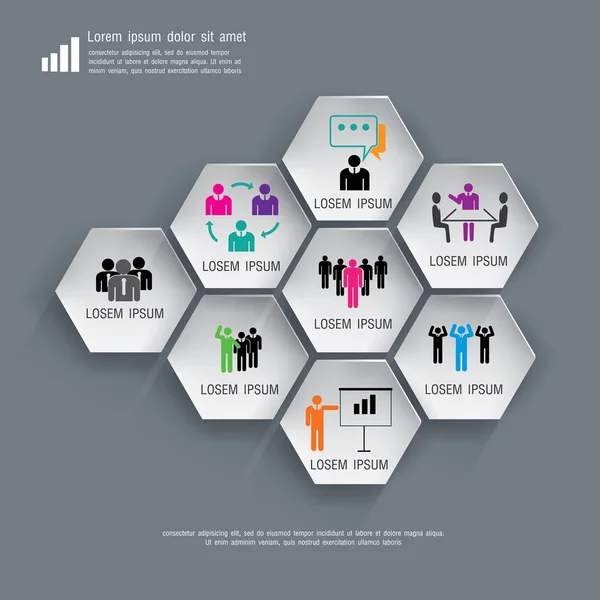 Biznes ilustracja wektorowa sześciokąt infografiki. mogą być używane f — Wektor stockowy