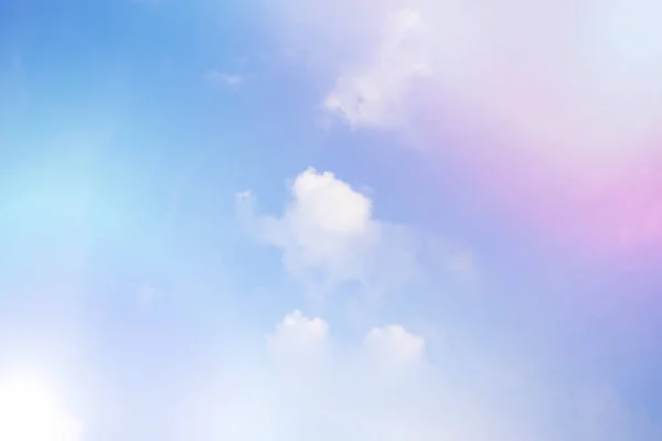Colorful sky and clouds, pink and blue color background — Stock Photo, Image