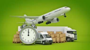 dünya geniş kargo taşıma kavramı. 3D render