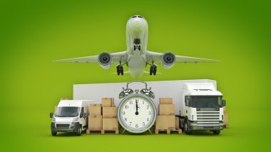 dünya geniş kargo taşıma kavramı. 3D render