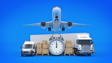 dünya geniş kargo taşıma kavramı. 3D render