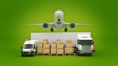 dünya geniş kargo taşıma kavramı. 3D render