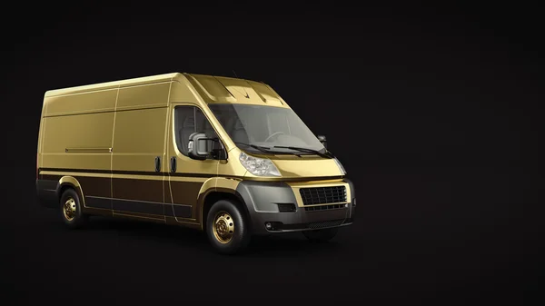 Spedizione Gold Truck-Fast. Rendering 3D — Foto Stock