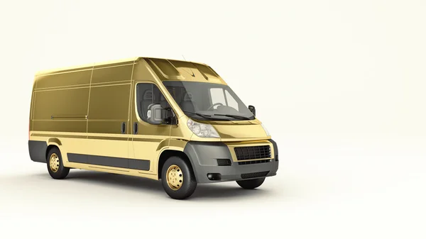 Spedizione Gold Truck-Fast. Rendering 3D — Foto Stock