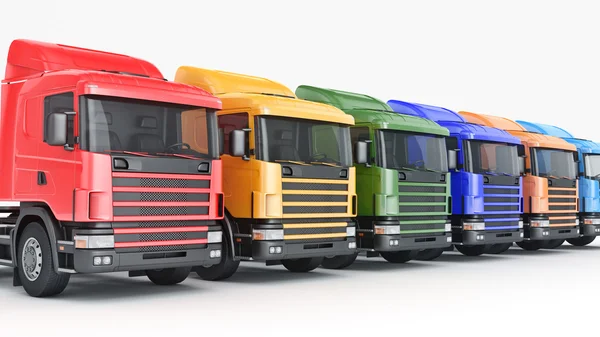 Vrachtwagen kleuren. 3D-rendering — Stockfoto