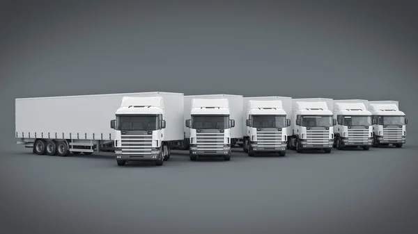 Witte vrachtwagen. 3D-rendering — Stockfoto