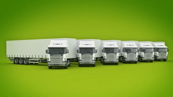 Witte vrachtwagen. 3D-rendering — Stockfoto