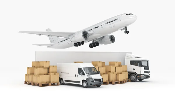 dünya geniş kargo taşıma kavramı. 3D render