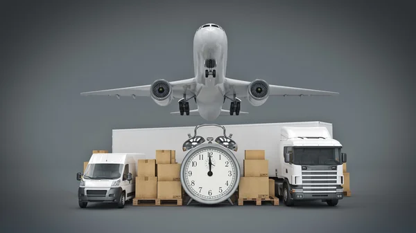Concetto di trasporto merci su scala mondiale. rendering 3d — Foto Stock