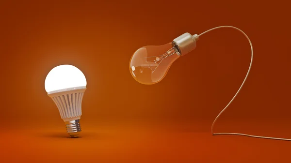 白熱電球と電球の単純です。3 d レンダリング — ストック写真