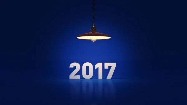 2017 Новый год знак внутри лампочки. 3D рендеринг — стоковое фото