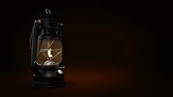燃焼灯油ランプ背景、照明のコンセプト。3 d レンダリング — ストック写真