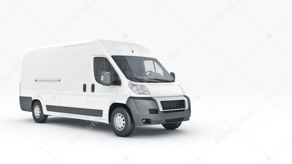 White Truck-Fast shipping. 3D rendering