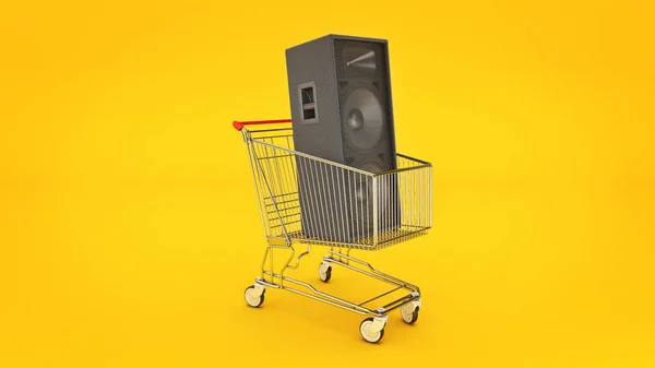 Shopping Cart mówca zdrowy. renderowania 3D — Zdjęcie stockowe