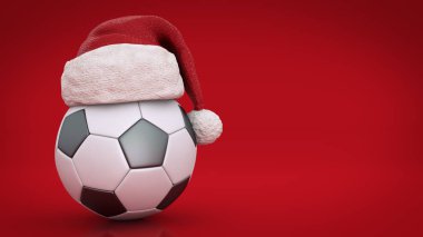 Noel kavramı. Futbol topu. 3D render