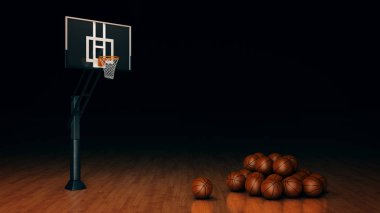 Turuncu sepet topu. 3D render