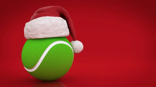 Conceito de Natal. bola de ténis. Renderização 3d — Fotografia de Stock