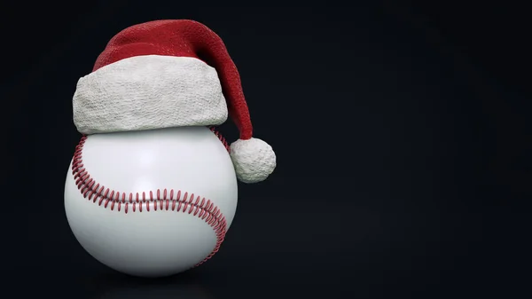 Concepto de Navidad. Pelota de béisbol. renderizado 3d —  Fotos de Stock