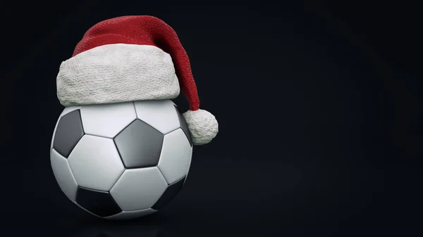 Noel kavramı. Futbol topu. 3D render — Stok fotoğraf