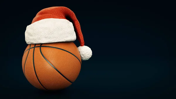 Noel kavramı. Turuncu sepet topu. 3D render