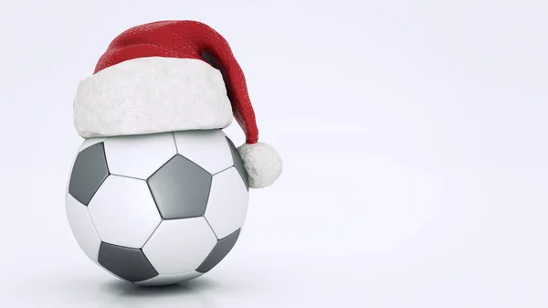 Concepto de Navidad. pelota de fútbol. renderizado 3d — Foto de Stock