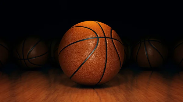 Pallone da basket arancione. rendering 3d — Foto Stock