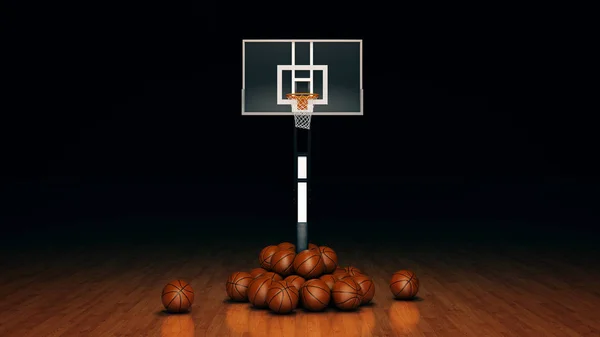 Pallone da basket arancione. rendering 3d — Foto Stock