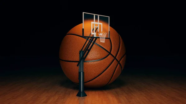 Pallone da basket arancione. rendering 3d — Foto Stock