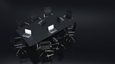 Office panorama. 3D render