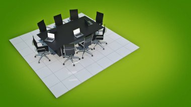 Office panorama. 3D render