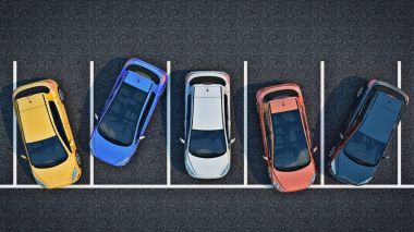 Bad Driver on Parking. 3d rendering clipart