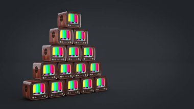 Vintage televizyon kavramı. 3D render